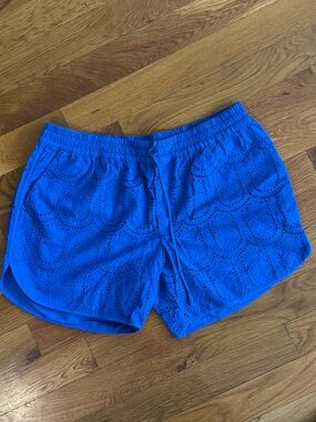 FARM Rio Pineapple Eyelet Shorts NWT Royal Blue Size L